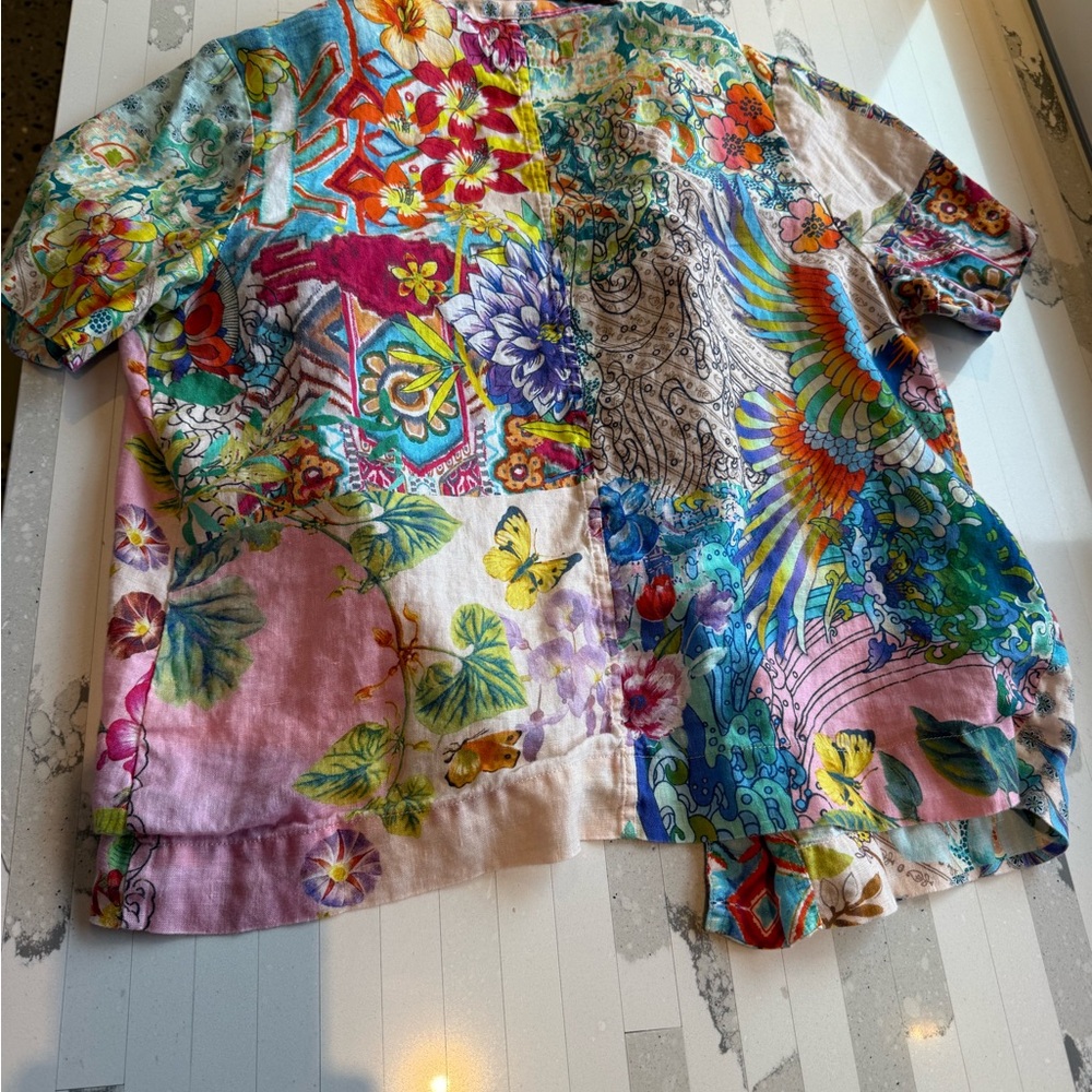 Johnny Was Colorful Floral Shirt - Picture 4 of 5